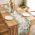 thumbnail image 3 of Easter Table Runner - 120 Inch Long, Kitchen Dining Table Runner Dresser Scarves, Spring Gnomes Floral Bunny Duck Green Pink Plaid Farmhouse Decor for Coffee Tables Wedding Party Banquet, 3 of 8