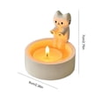 thumbnail image 2 of Candelabro de resina con diseño de gatito de dibujos animados regalo para amantes de los gatos (oreja) color blanco, 2 of 5
