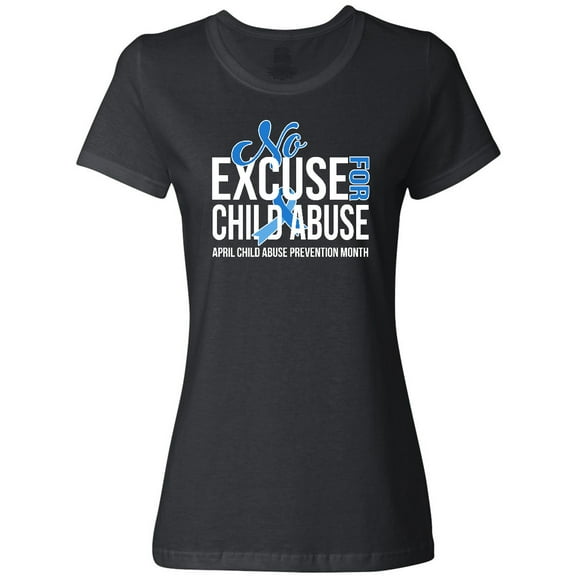 Inktastic No Excuse for Child Abuse April Child Abuse Prevention Month Women's T-Shirt