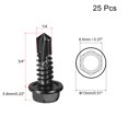 thumbnail image 2 of Uxcell Hex Washer Self Drilling Screws, 1/4 x 3/4" 410 Stainless Steel Sheet Metal Screw 25 Pack, 2 of 5