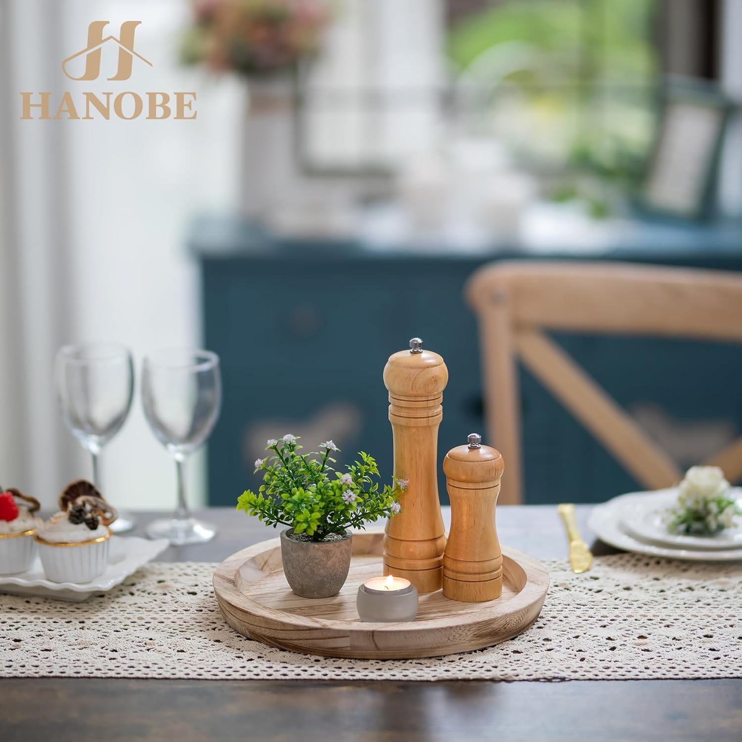 Plateau En Bois Rustique à Bord Festonné - 30x20 Cm - Plateau De Service Ou Centre De Table - Décoration Ferme - Pour Cuisine, Chambre, Salle De Bain