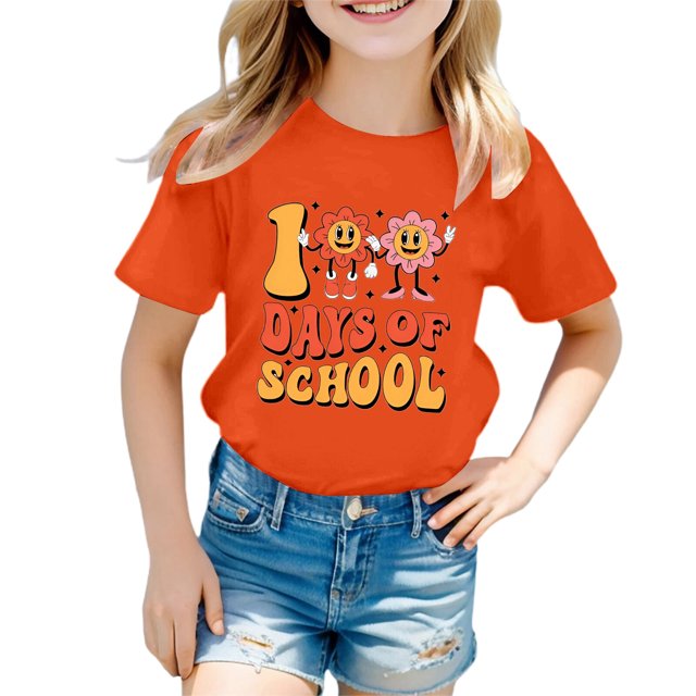 TZEWGL Cute Shirt For Newborn Summer Round Neck Short Sleeve Clothes For Newborns size 6-7T