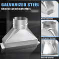 thumbnail image 3 of LOVEVER 4in Dia X 3-1/4in 10in L Microwave Vent Kit  Rectangular to Round Duct Galvanized Steel Transition for Connecting, 3 of 6