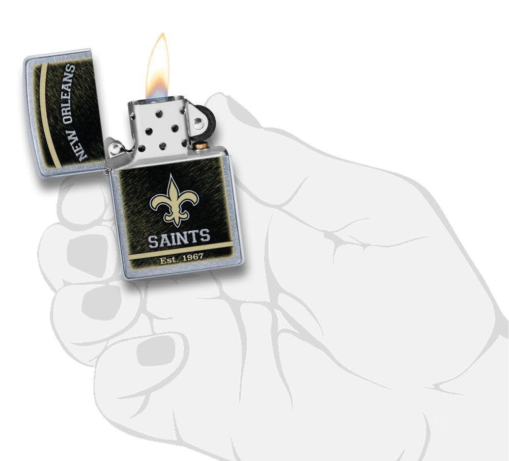 Zippo NFL New Orleans Saints Helmet Street Chrome Windproof Lighter