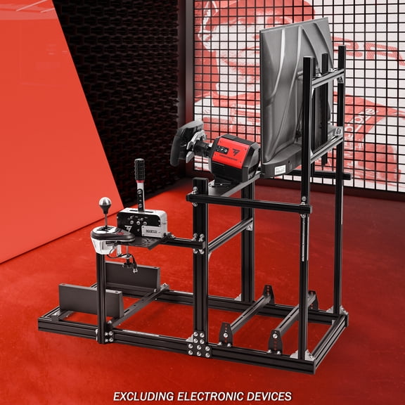 Supllueer 3060 Aluminum Racing Simulator Cockpit With Monitor Stand Fit Logitech