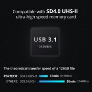 PGYTECH Memory Card Reader,Type-C SD/TF/Nano 2-in-1 SD 4.0 Card Reader Adapter Compatible with Cameras,Smartphones,Drones