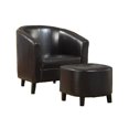 thumbnail image 2 of Coaster Chaise d'Appoint en Simili Cuir avec Pouf en Marron Foncé, 2 of 2