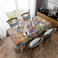thumbnail image 4 of Green Boho Flower Rectangle Tablecloth, Spring Watercolor Country Floral Plant Waterproof & StainResistant Tablecloth, Washable Oil-proof Table Cover for Dining/Party/Wedding/Camping/Buffet 52x70 In, 4 of 9
