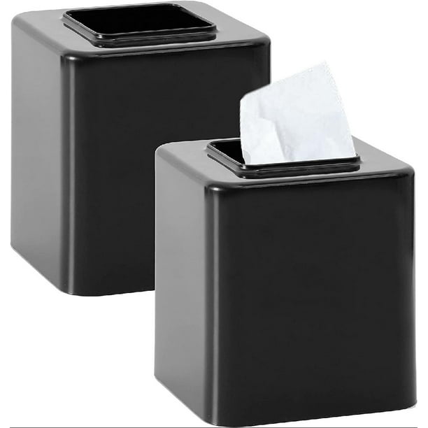 2 Pack Tissue Box Covers, Plastic Square Tissue Box Holders, Square