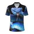 thumbnail image 2 of Daiia Blue Viper Snake 2 Pattern Men’s Polo Shirts,Solid Deck Shirt,Classic Fit, Breathable Cotton Polo for Casual and Sport Wear-Medium, 2 of 7