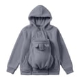 thumbnail image 3 of Pet Pouch Hoodie for Women, Sherpa Fleece Pet Carrier Hoodie with Zippered Kangaroo Pouch, Oversized Warm Sweatshirt with Side Pockets, 3 of 7