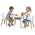 thumbnail image 1 of Qaba Kids Table and Chairs Set with Storage 3pc, White, 1 of 10