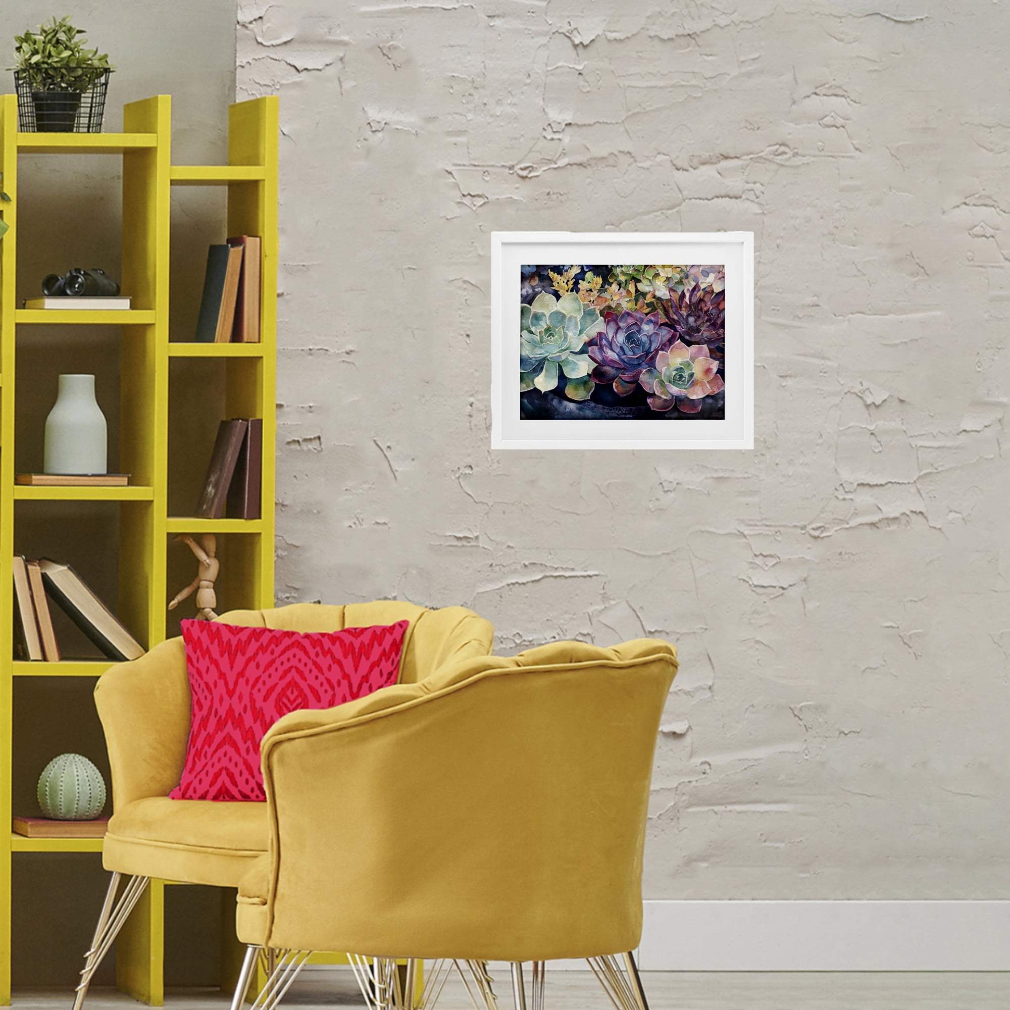 Stupell Industries Tutti Succulents Collection White Framed Print Under Glass, design by Svetlana Aleynikova