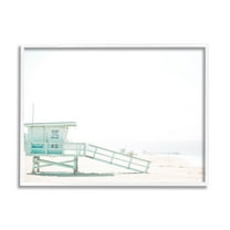Stupell Industries Summer Sun Beach Coast Blue Lifeguard Shack Photography, 14 x 11, Design by Leah Straatsma