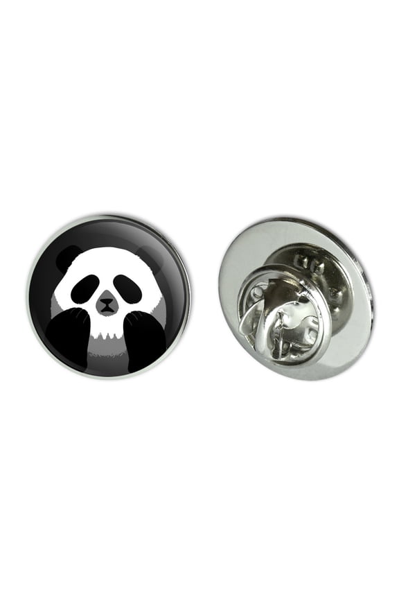 Panda Skull Optical Illusion Spooky Metal 0.75" Lapel Hat Pin Tie Tack Pinback