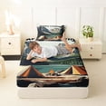 thumbnail image 4 of Erosebridal Camping Theme Twin Sheet Sets, Nature Mountain Lake Bedding, 1 Flat Sheet, 1 Fitted Sheet and 1 Pillowcase, 4 of 5