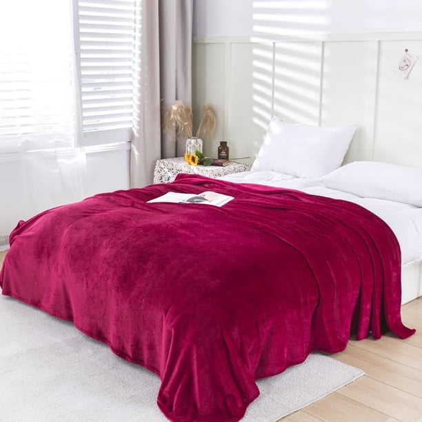 Super Soft Warm Solid Warm Fleece Blanket Throw Rug Sofa Bedding