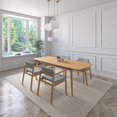 thumbnail image 2 of Juego de Comedor Extensible de Madera con 4 Sillas para 4 Personas, Mesa y Sillas para Comedor y Cocina, Midtown Concept Praga, Roble y Gris Claro, 2 of 5