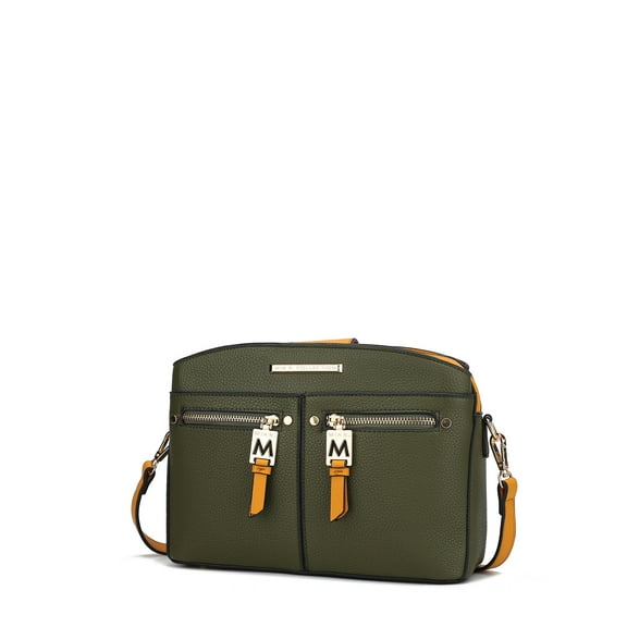 MKF Collection Zoely Vegan Leather Women's Crossbody Bag by Mia K., Olive Mustard