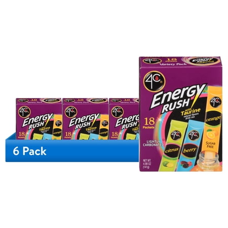 (6 pack) 4C Energy Rush with Taurine Variety Pack Drink Mix
