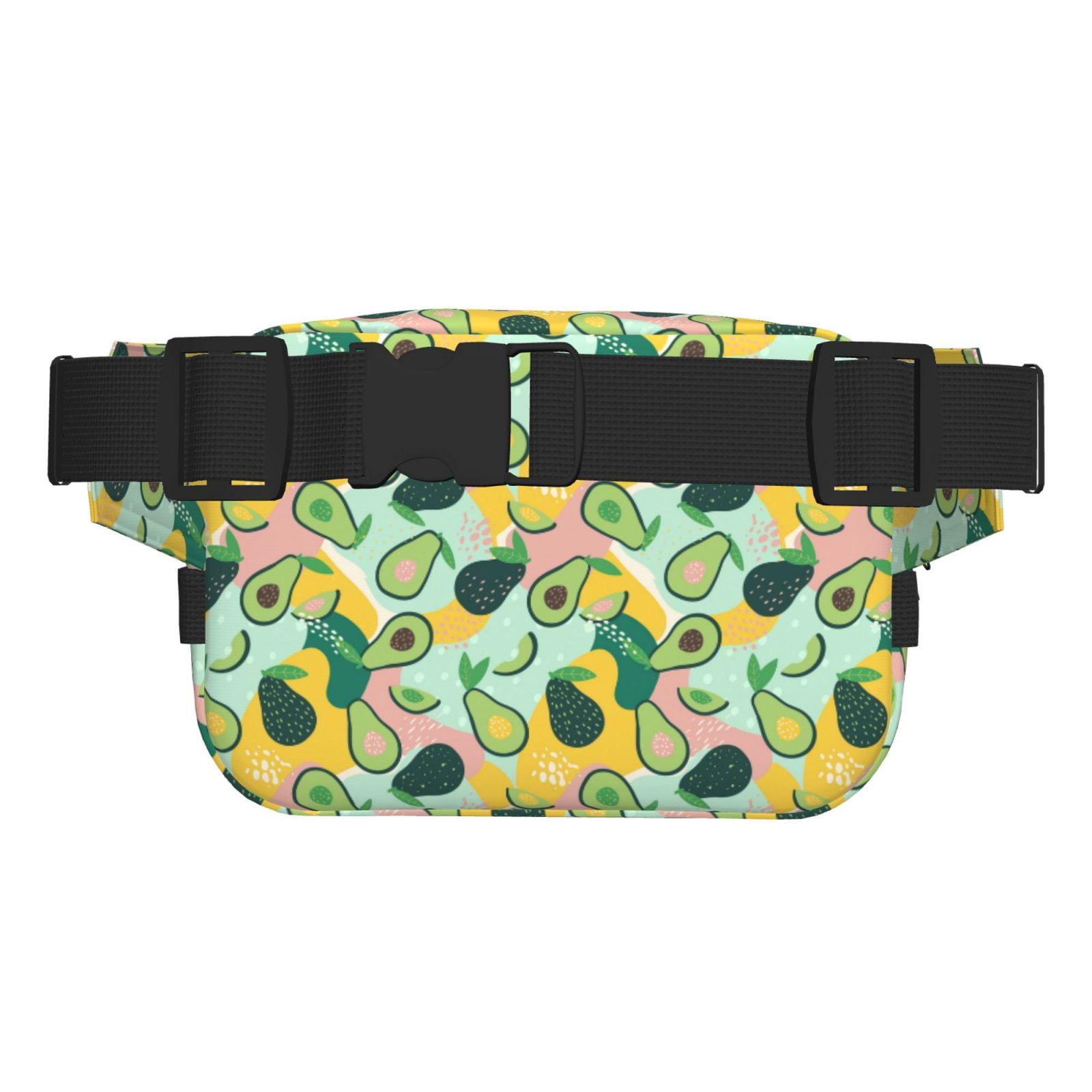 Picia Avocado Print Square Double-Layer Waist Bag Mini Adjustable Waist Belt Bag Exercise Running Travel Hiking