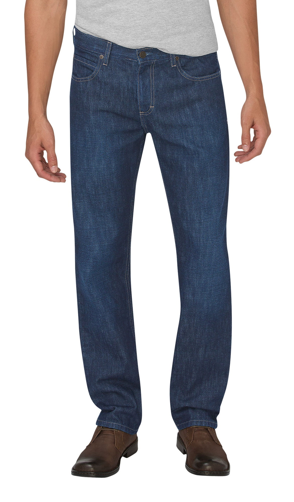 dickies men's regular straight 5-pocket jean, heritage medium indigo ...
