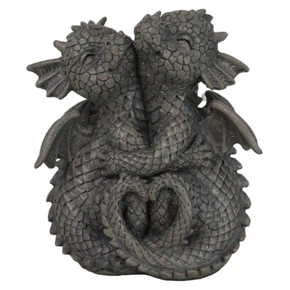 Ebros Whimsical Romantic Valentines Small Baby Garden Dragons Cuddling Tight Statue 5.25" Tall Dragon Fantasy Decor