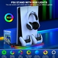 thumbnail image 4 of PS5 Slim Stand and Turbo Cooling Station with Controller Charging Station for Playsation 5, PS5 Accessories Incl. 3 Levels Cooling Fan, RGB Light, 15 Game Storage, Headset Holder for PS5 Digital/Disc, 4 of 9