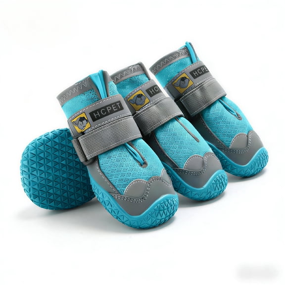 AOMRCOL 4 Pcs Dog Booties for Hot Pavement,Breathable Mesh Shoes 1.8in Blue for Large Dogs