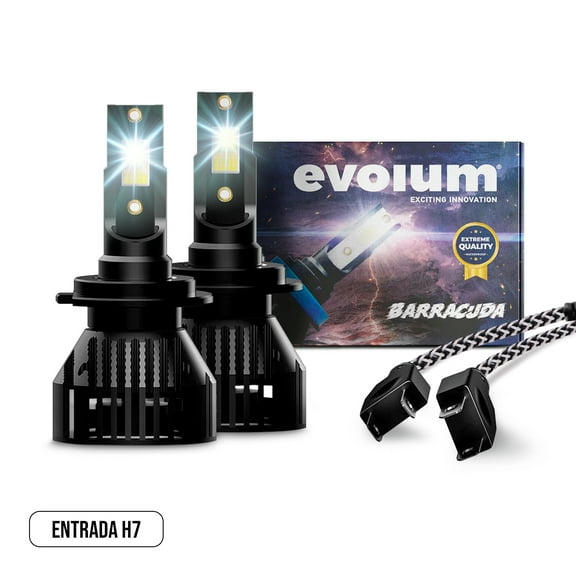 Luces Led para Auto - EVOLUM - Modelo Barracuda 11,000 lúmenes - Resistencia al Agua - Haz de luz Perfecto (H7)