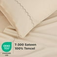thumbnail image 3 of Dreamology Tencel Lyocell Sheets,King Size,100% Tencel Lyocell Sheets Set,Eucalyptus Sheet,Soft,Peached,Non Slip & Cooling Sheets for Hot Sleeper,Sheet Set King,16" Deep Pocket-4 Piece (Almond Peach), 3 of 5