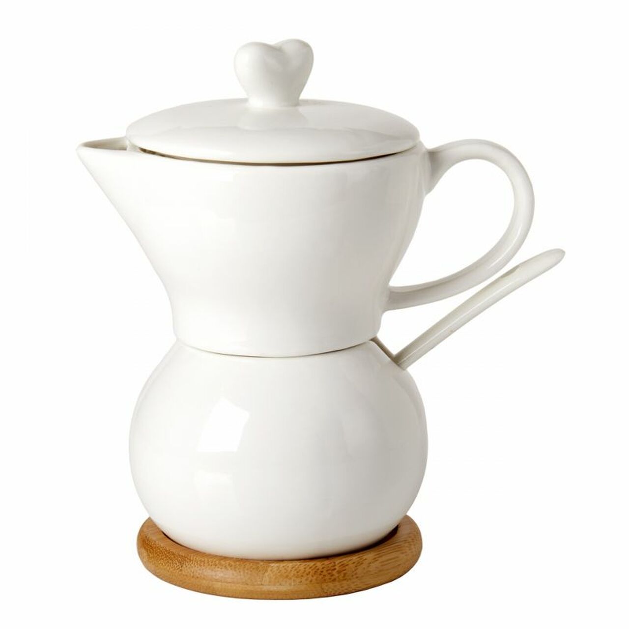 5th Ave Store Sugar and Creamer Set with Spoon White