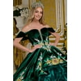 thumbnail image 2 of Women's Elizabeth K Sweetheart Ruffled Ball Gown Gl3637 Emerald Green Size XS, 2 of 4