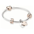 thumbnail image 3 of Pulsera Con Corazon Y Broche Estilo Pando Color Plata Broches Rosa Malubero Malu1843, 3 of 3
