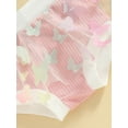 thumbnail image 6 of Toddler Girl's Summer Bikini 2 Pcs Set, Butterfly Mesh Short Sleeve Tops with Elastic Waist Shorts Swimwear, 6 of 8