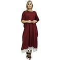 thumbnail image 3 of Bimba Women's Chic Boho Style Maxi Long Kaftan With Pockets Rayon Coverup-24, 3 of 4