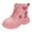 Z2 Pink, variant on Girls Boots - Children's Winter Leather Lace Up Stylish Color Matching Side Zipper Boots -Toddler Boots,Cowgirl Boots,Color:Pink,Size:9.5-10 Years