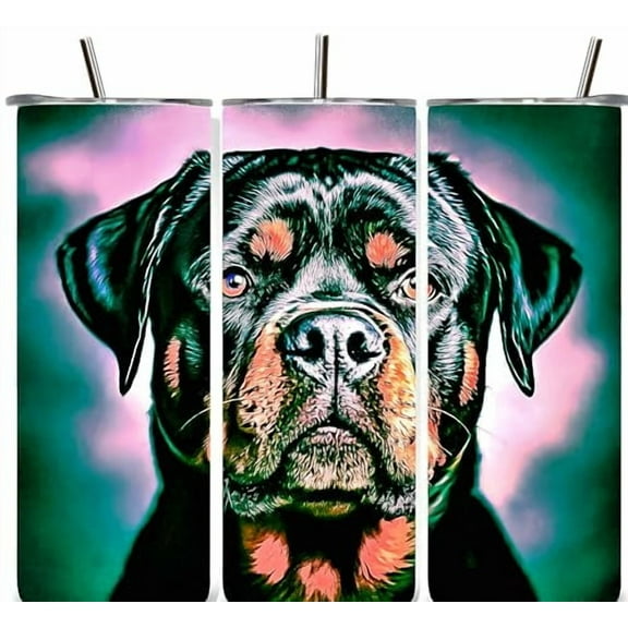 Alpha Printing 20oz Tumbler – Rottweiler Dog Face Edition