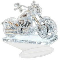 Crystal Motorcycle Ornament Statue Crysta Motorcycle Figurine Ornament Creative Glass Ornaments for Desktop Decoration