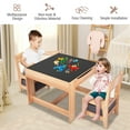 thumbnail image 4 of Kids Table and Chair Set, 3 in 1 Wooden Kids Activity Table Set with Storage Drawer, Detachable Tabletop, Toddlers Table and Chair Set for Drawing Reading Arts Crafts Playroom Nursery, Natural, 4 of 9