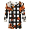 thumbnail image 5 of VKOYWKM Womens Tops Thanksgiving 3/4 Sleeve T-Shirt Fall Pumpkin Graphic Tees Thankful Blessed Crew Neck Holiday Top Halloween Shirts, 5 of 5