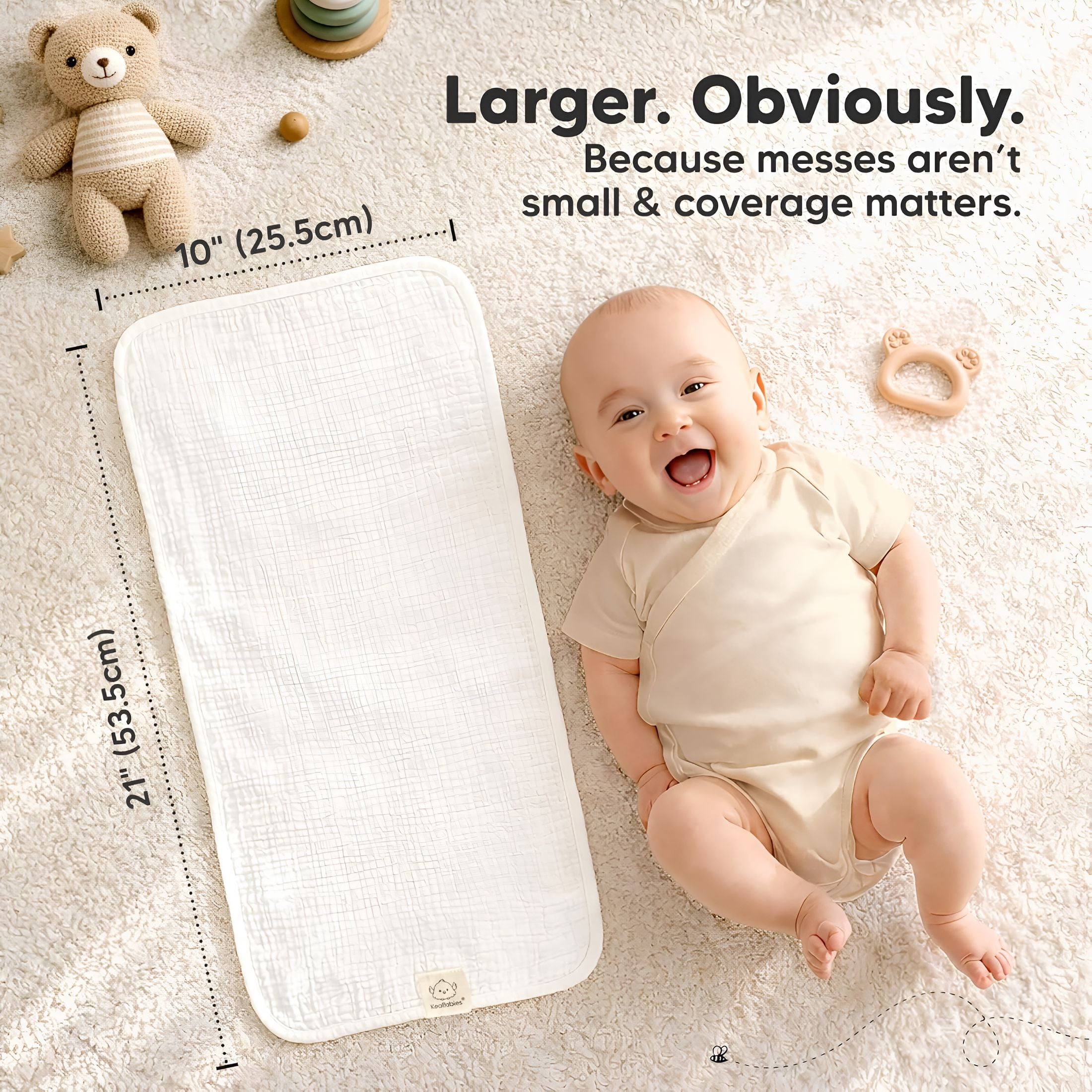 ARLAJO Organic Muslin Burp Cloths Baby Boy,Girl – 10-Pack 100% Cotton Muslin Burping Cloths for Babies,Newborn,21X10 Large&Absorbent Spit Up Rags,Baby Washcloth,Infant Towels (Soft White)