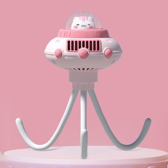 Mini Portable Stroller Fan, Baby Stroller Fan, 1200mAh Portable Fan, 3 Speeds USB Battery Operated Handheld Desk Fan, Flexible Tripod Clip On Fan for Car Seat Crib Travel(D)