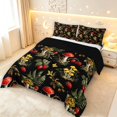 thumbnail image 2 of Homewish Boho Plant Mushrooms Queen Comforter Set,Vintage Botanical Comforter Sets Queen,Black,Black Reversible,3pcs,1 Comforter and 2 Pillowcases, 2 of 7