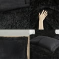 thumbnail image 3 of Ergode Shaggy Long Fur Comforter Mini Set - Soft Contemporary Style, Faux Fur Design, Fluffy Texture, Solid Plush Reverse, Wrinkle-Free, Rolled Packaging., 3 of 4