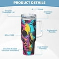 thumbnail image 5 of KLL Neon Gothic Skull Moon Print 40oz Stainless Steel Insulated Car Cup Coffee Mug with Spillproof Lid - Keep Your Drink Hot or Cold on the Go, 5 of 8