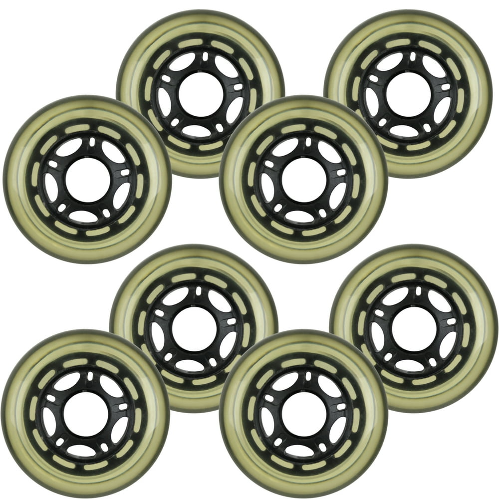 Inline Skate Replacement Wheels 76mm 78A Black/Clear 8 Pack Walmart