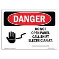 thumbnail image 1 of SignMission OS-DS-A-1218-L-1153 12 x 18 in. OSHA Danger Sign - Do Not Open Panel Call Shift Electrician, 1 of 1