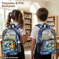 thumbnail image 3 of Xoenoiee Shark Fire Wave Print Kids Clear Backpack for Boys See Through Preschool Kindergarten Elementary School Backpack Transparent Bookbag Schoolbag Daypack with Adjustable Padded Straps, 3 of 7