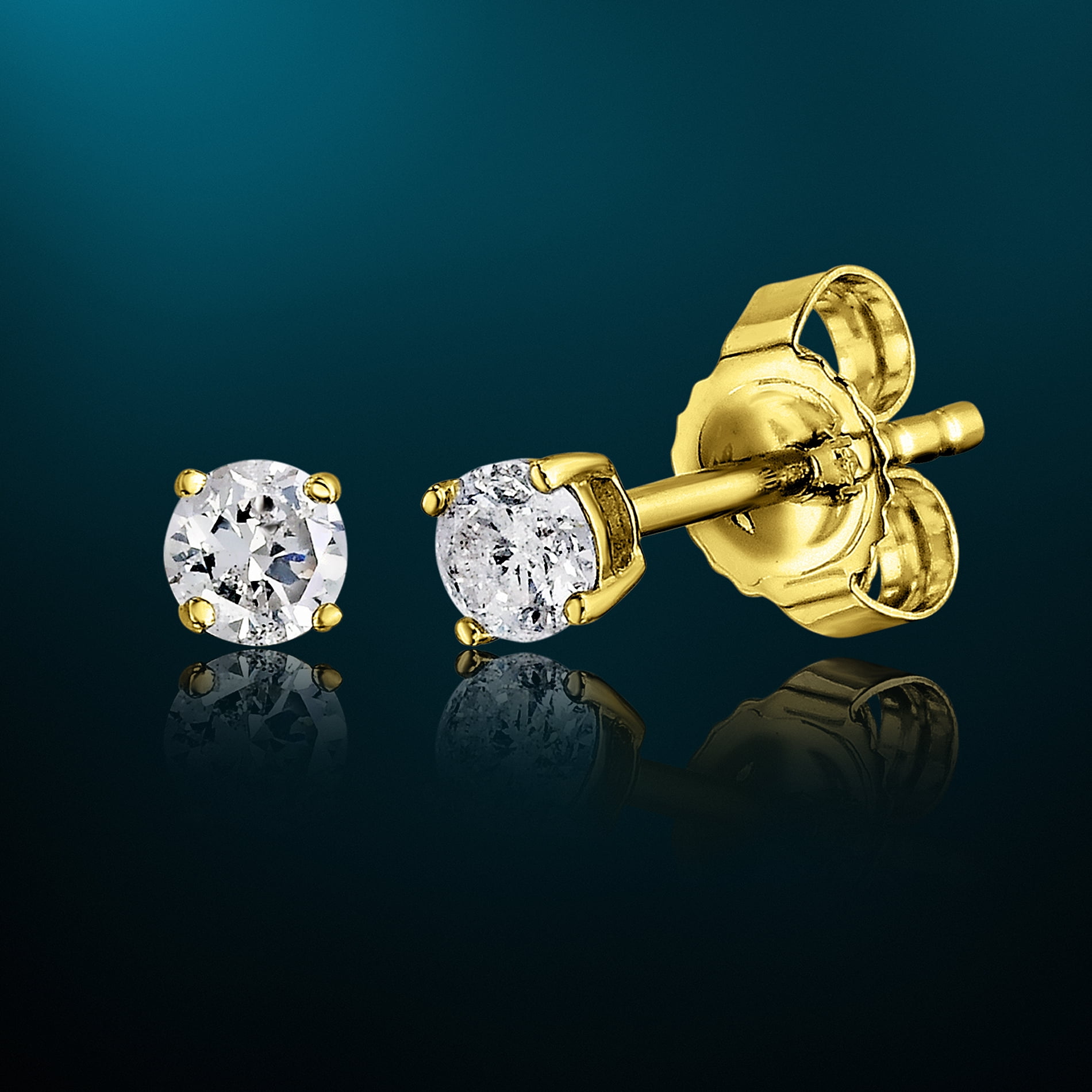 Natalia Drake 1/4 Cttw Genuine Diamond Stud Earrings for Women or Men in 14K Yellow Gold